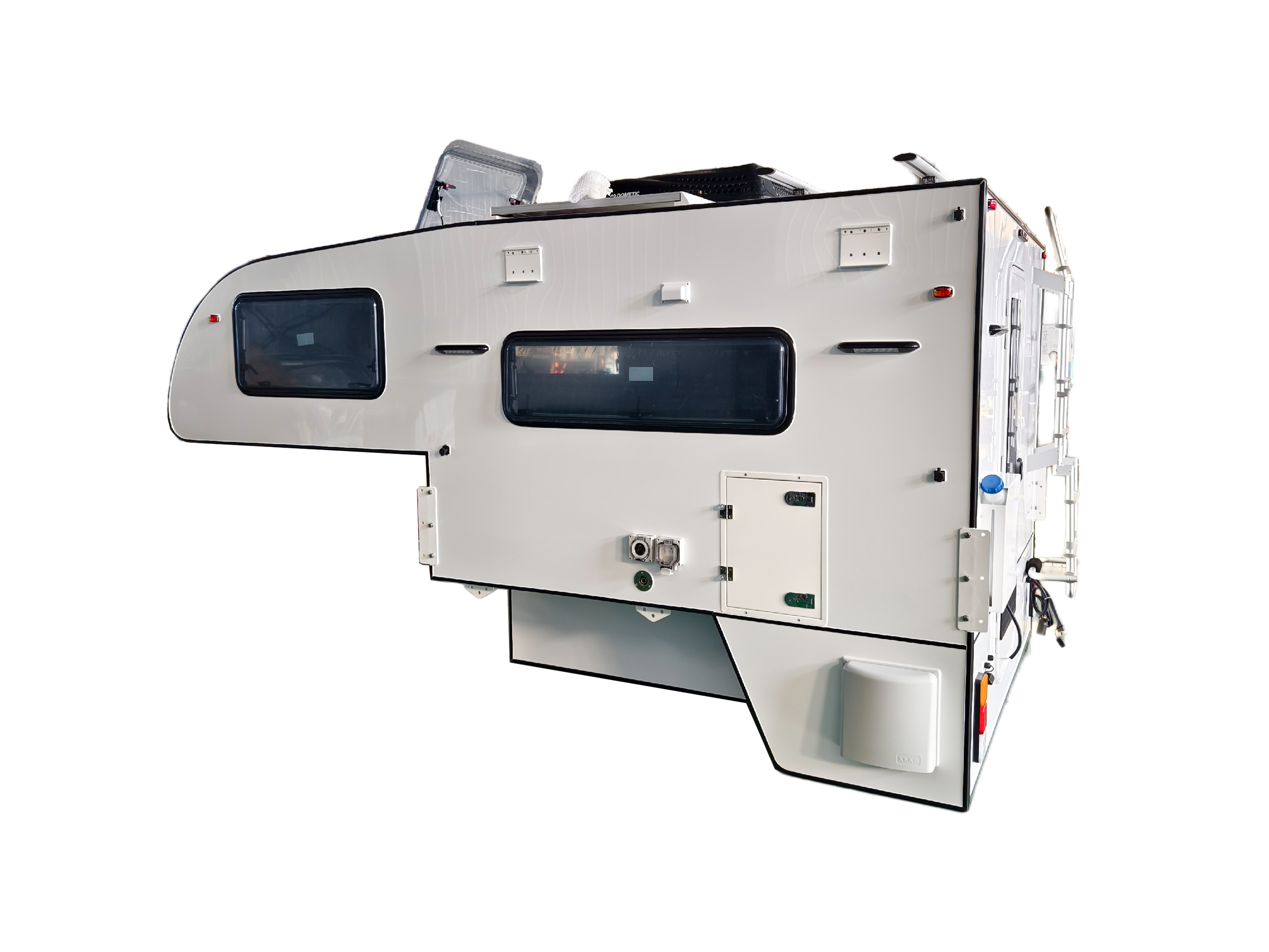 Off-road caravan in wilderness